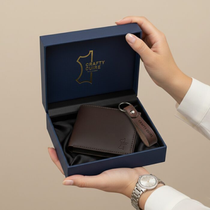 Crafty Cure Brown Genuine Leather Wallet – Premium Handmade Men’s Wallet - Image 5