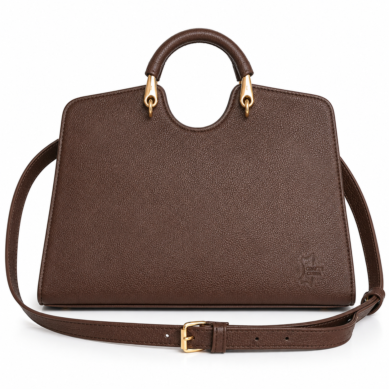 Premium Genuine Cow Leather Handbag for Women – RFID Protected Shoulder & Crossbody Bag | Chocolate Brown