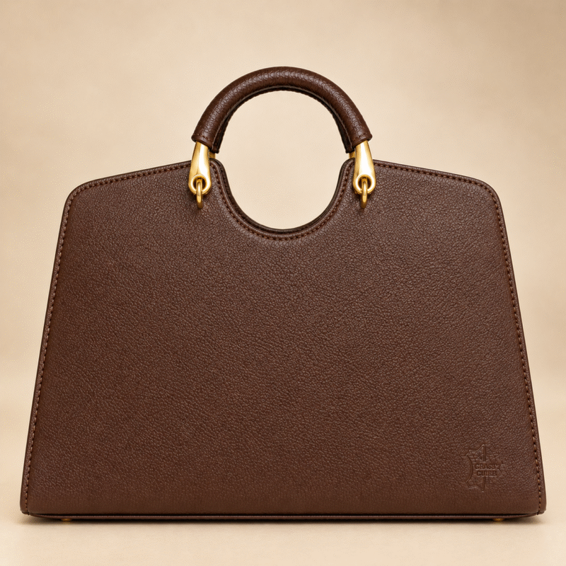 Luxury Chocolate Brown Leather Handbag for Women – RFID Protected Shoulder & Crossbody Bag | Rich Cocoa Elegance