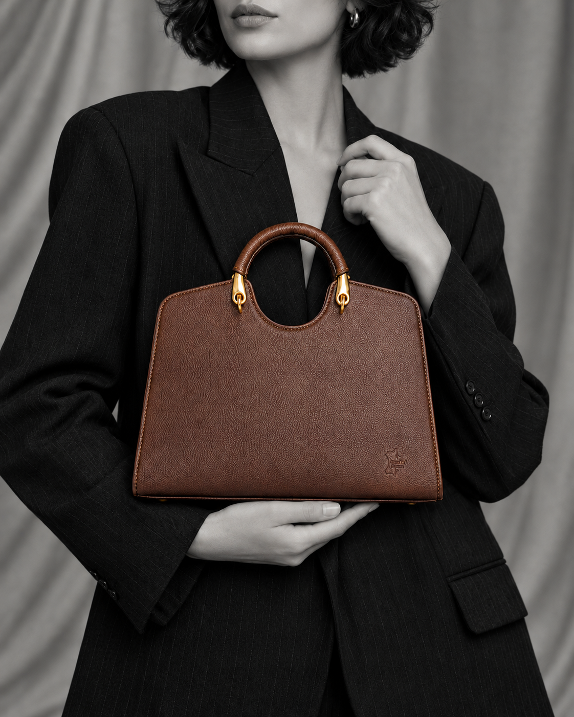 Premium CraftyCuire brown leather handbag
