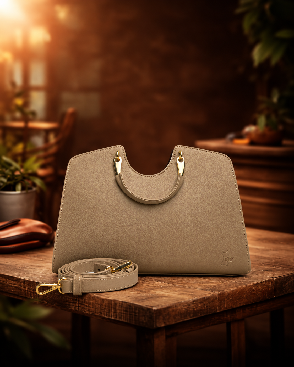 Crafty Cuire brown structured handbag